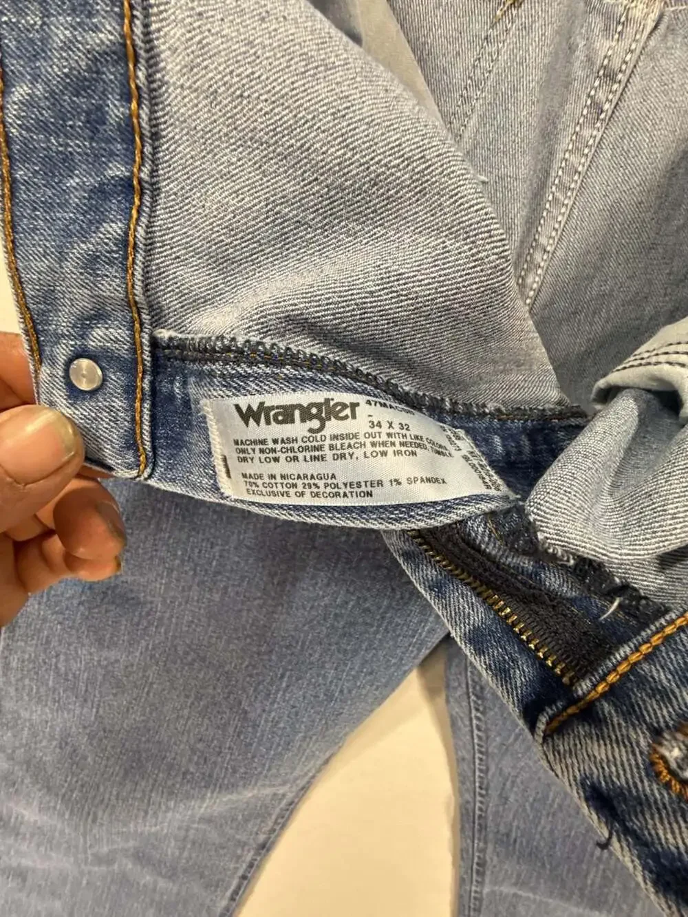 Wrangler Advanced Comfort Men's Blue Jeans Size 34x32